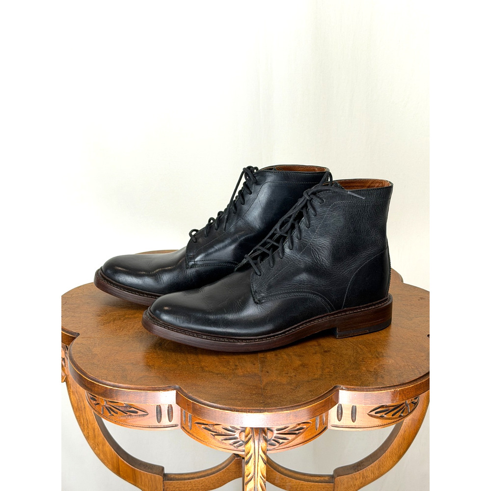 Vintage 90's Frye Black Leather Dress Lace Up Boot Mens 8 Made In Mexcio #0118C - Picture 3 of 11